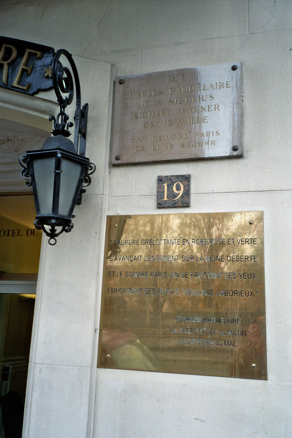 Baudelaire - Paris - Quai Voltaire, 19 (Hôtel Voltaire)